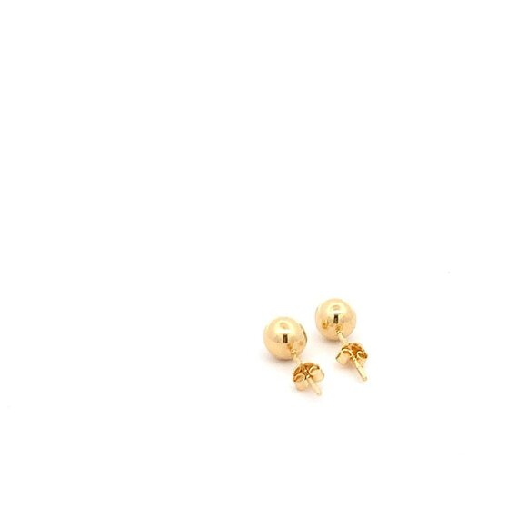 18K Yellow Gold Earrings Stud Balls Polished 0.88 grams - Picture 10 of 12